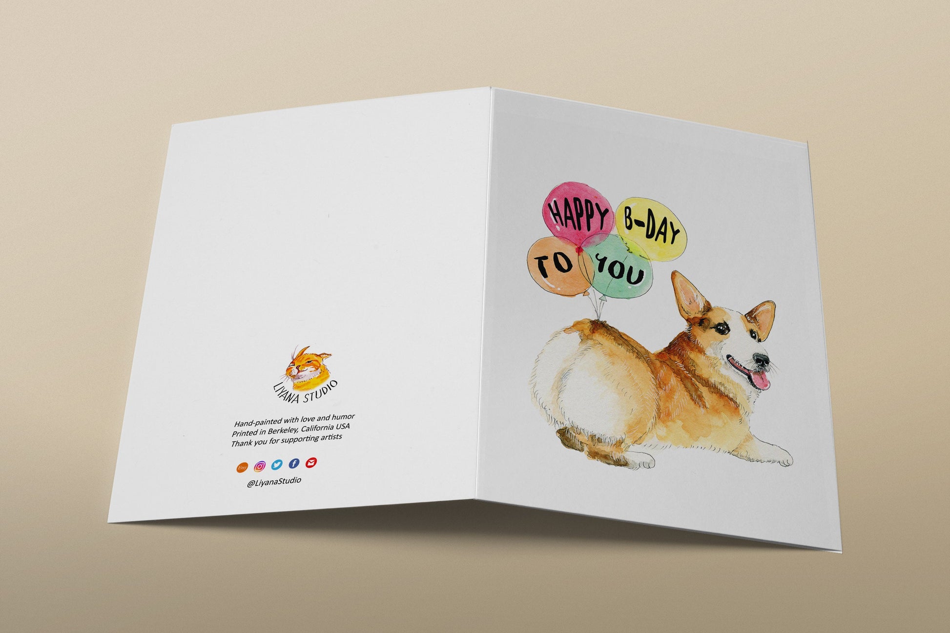 Corgi Butt Birthday Card Funny - Happy Birthday From The Dog
