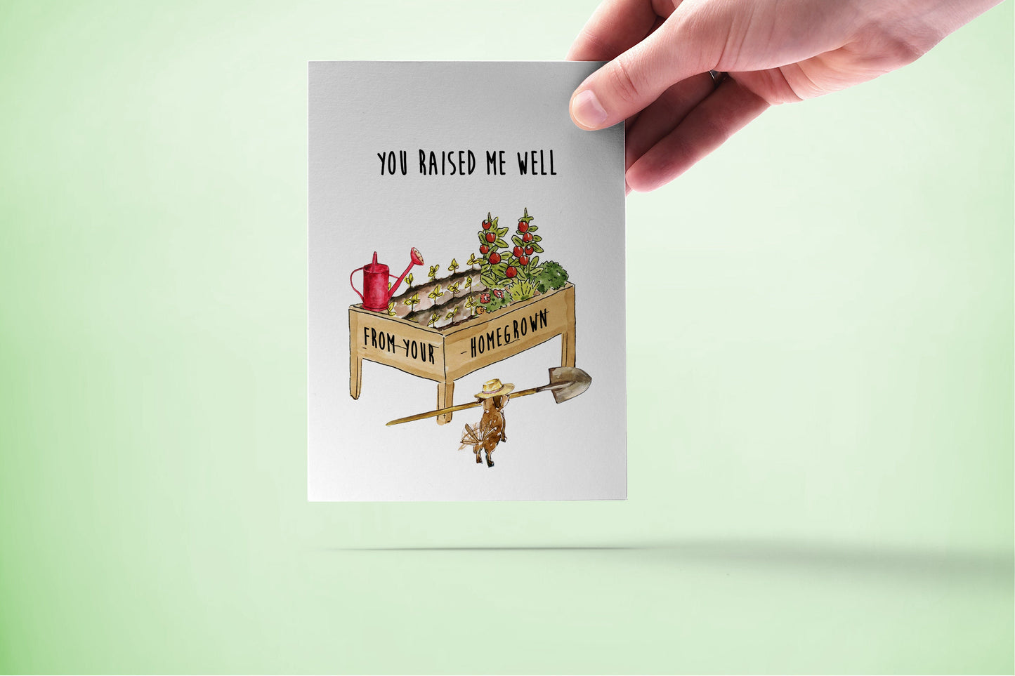 Gardening Mothers Day Card From Daughter - You Raised Me Well From Your Homegrown - Gardener Mom Gifts