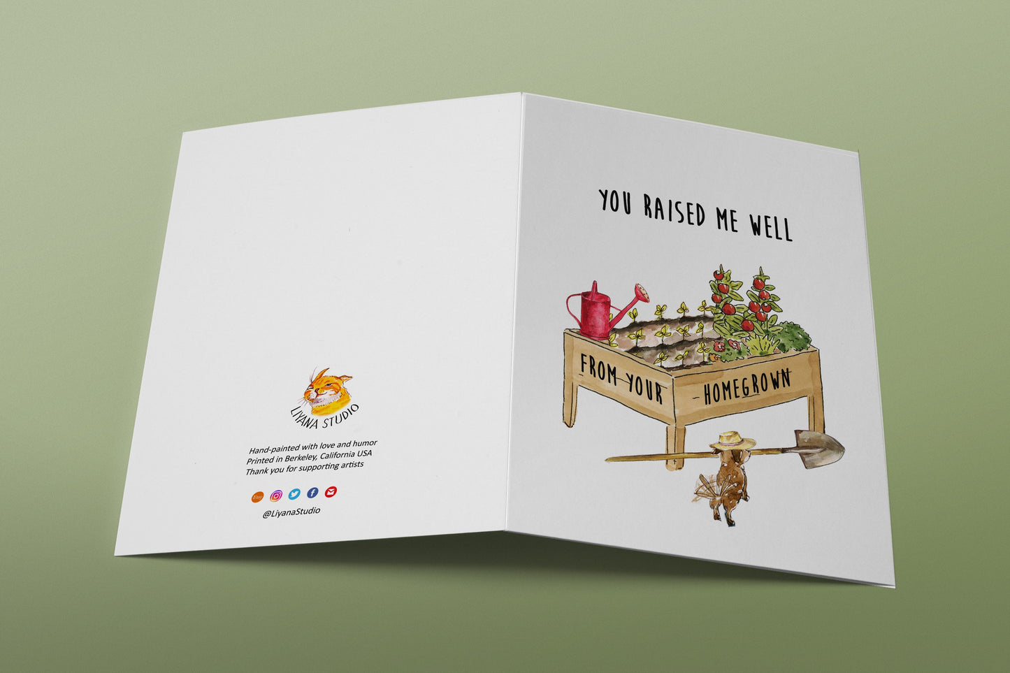 Gardening Mothers Day Card From Daughter - You Raised Me Well From Your Homegrown - Gardener Mom Gifts