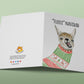 Feliz Navidad Llama Christmas Cards Funny - Ugly Holiday Sweater - Llama Fleece Navidad