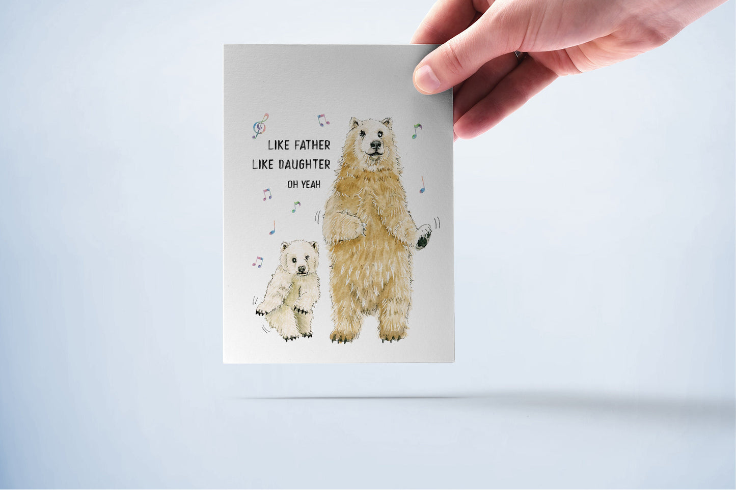 Polar Bear Dad Birthday Card Funny - Father's Day Card From Wife - Daddy Daughter Dance