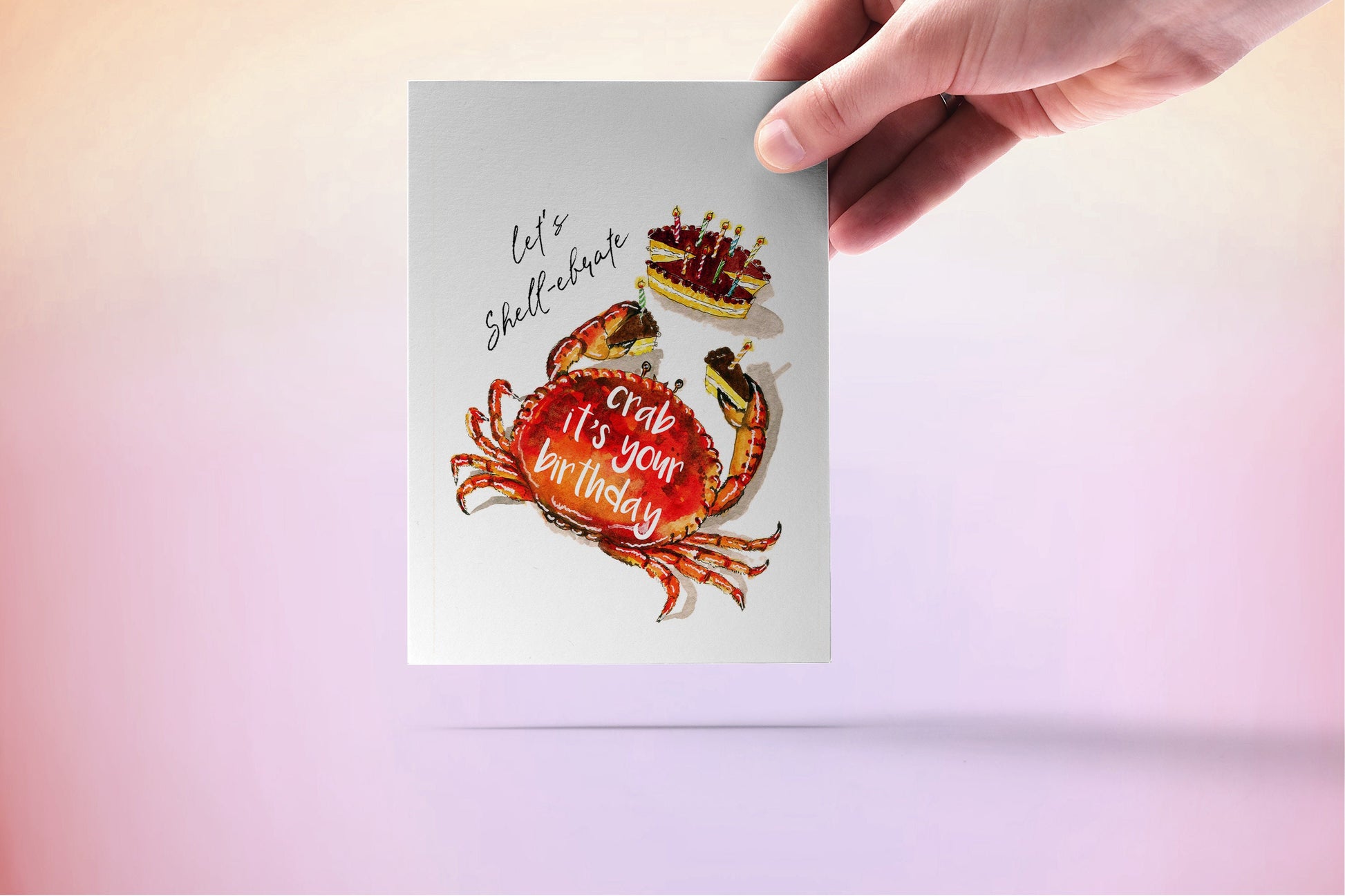 Crab Cake Birthday Cards Funny - Shell-ebration Punny Birthday Gift For Best Friend