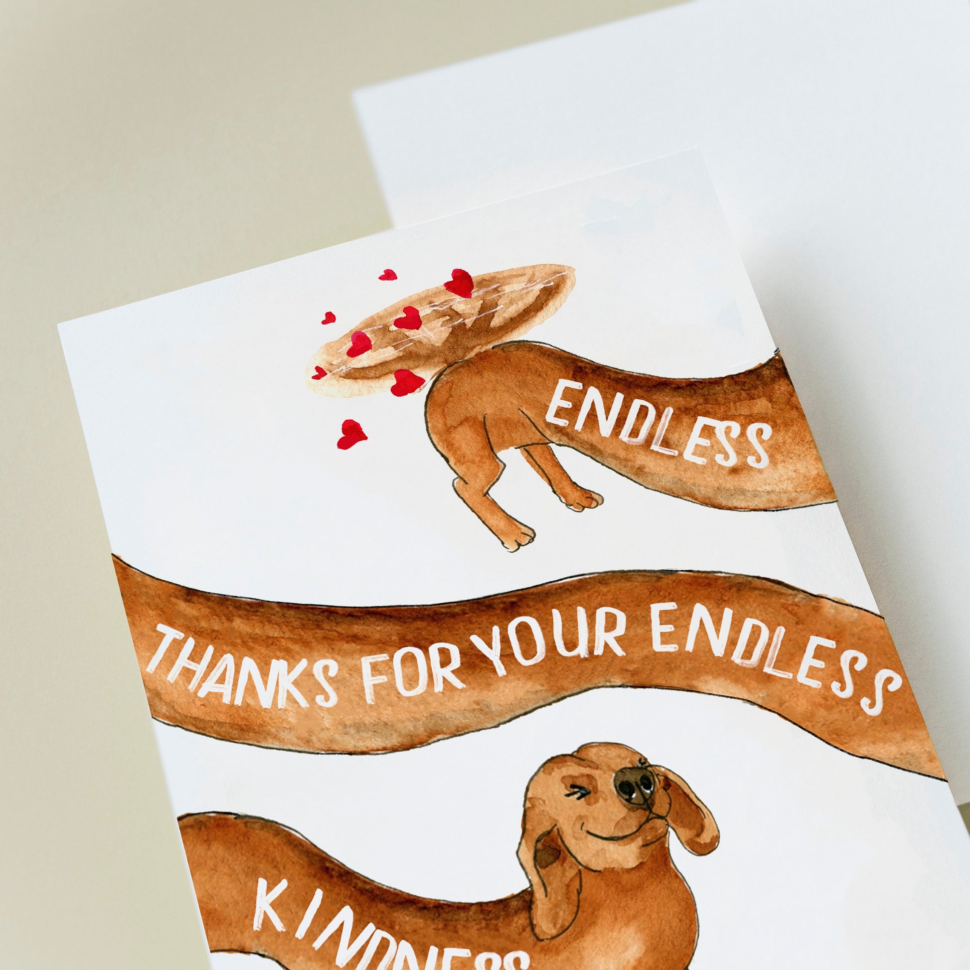 Wiener Dog Funny Thank You Cards Pack - Endless Thanks For Kindness Gift