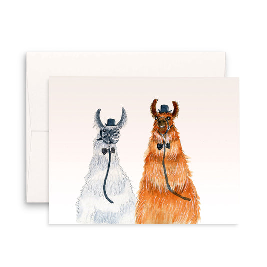 Funny Llama Gay Wedding Card For Groom And Groom, Funny Wedding Cards For Gay Couple