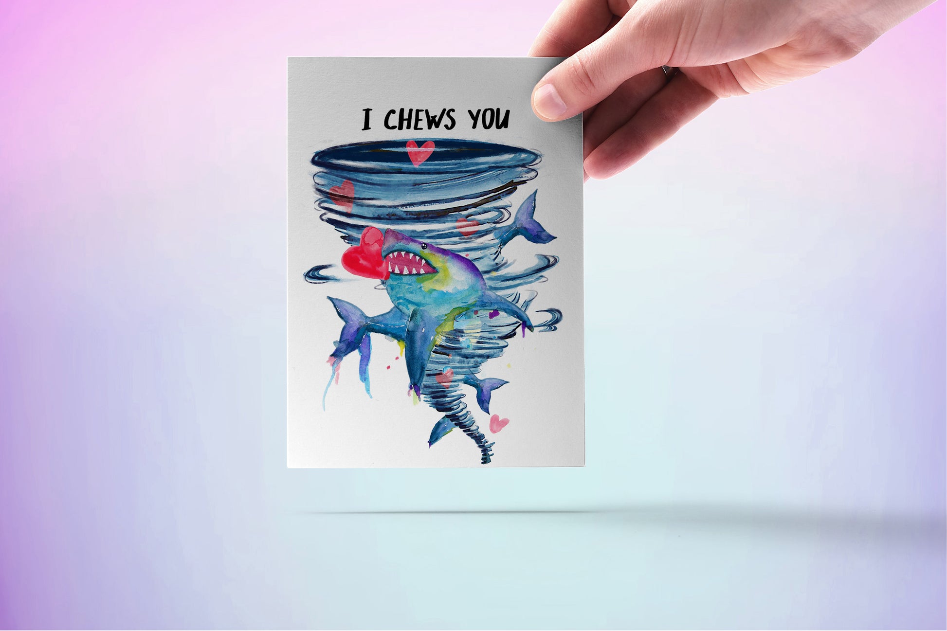 Tornado Shark Funny Valentine Card For Boyfriend Girlfriend