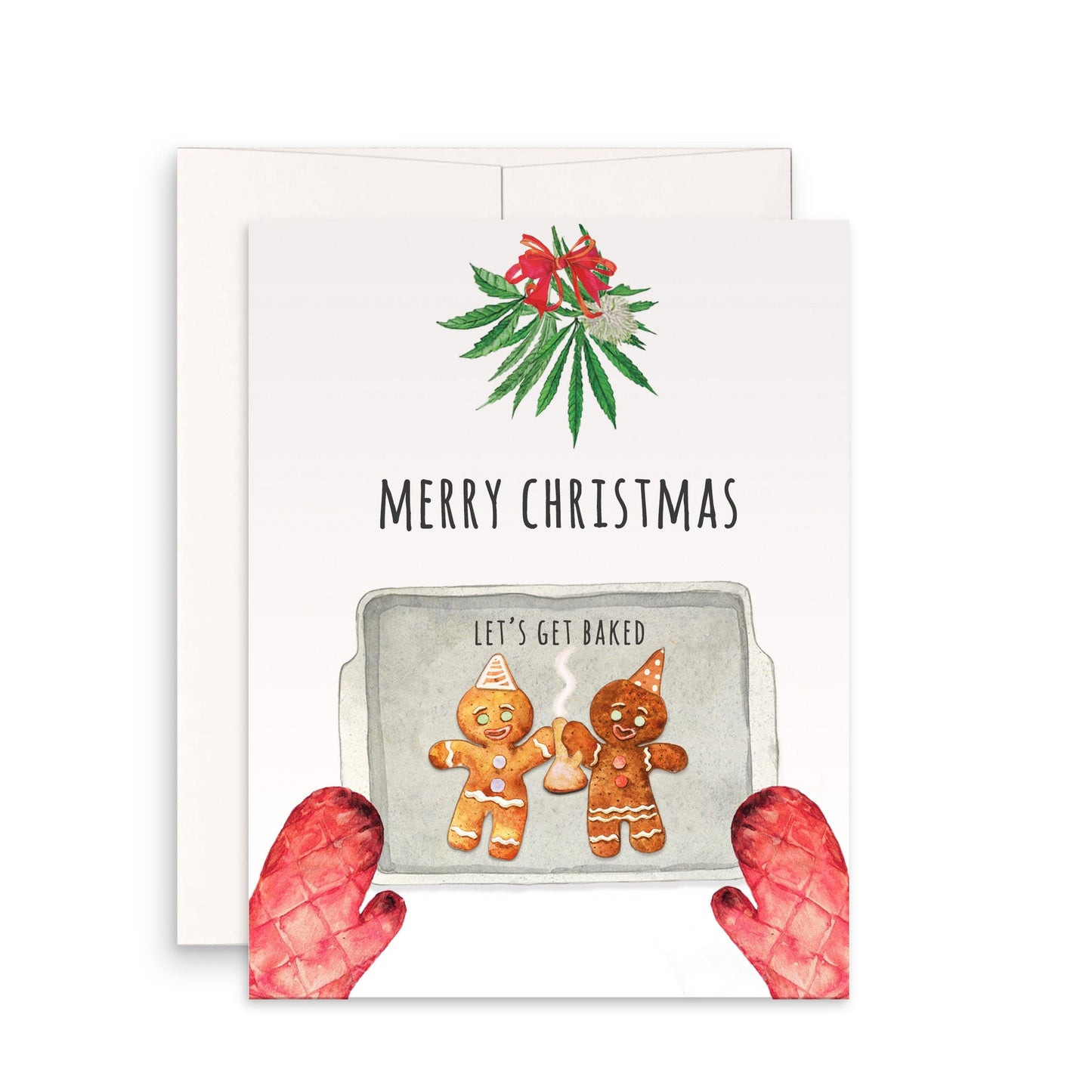 Funny Christmas Card - Gingerbread Man Let's Get Baked Stoner Gifts
