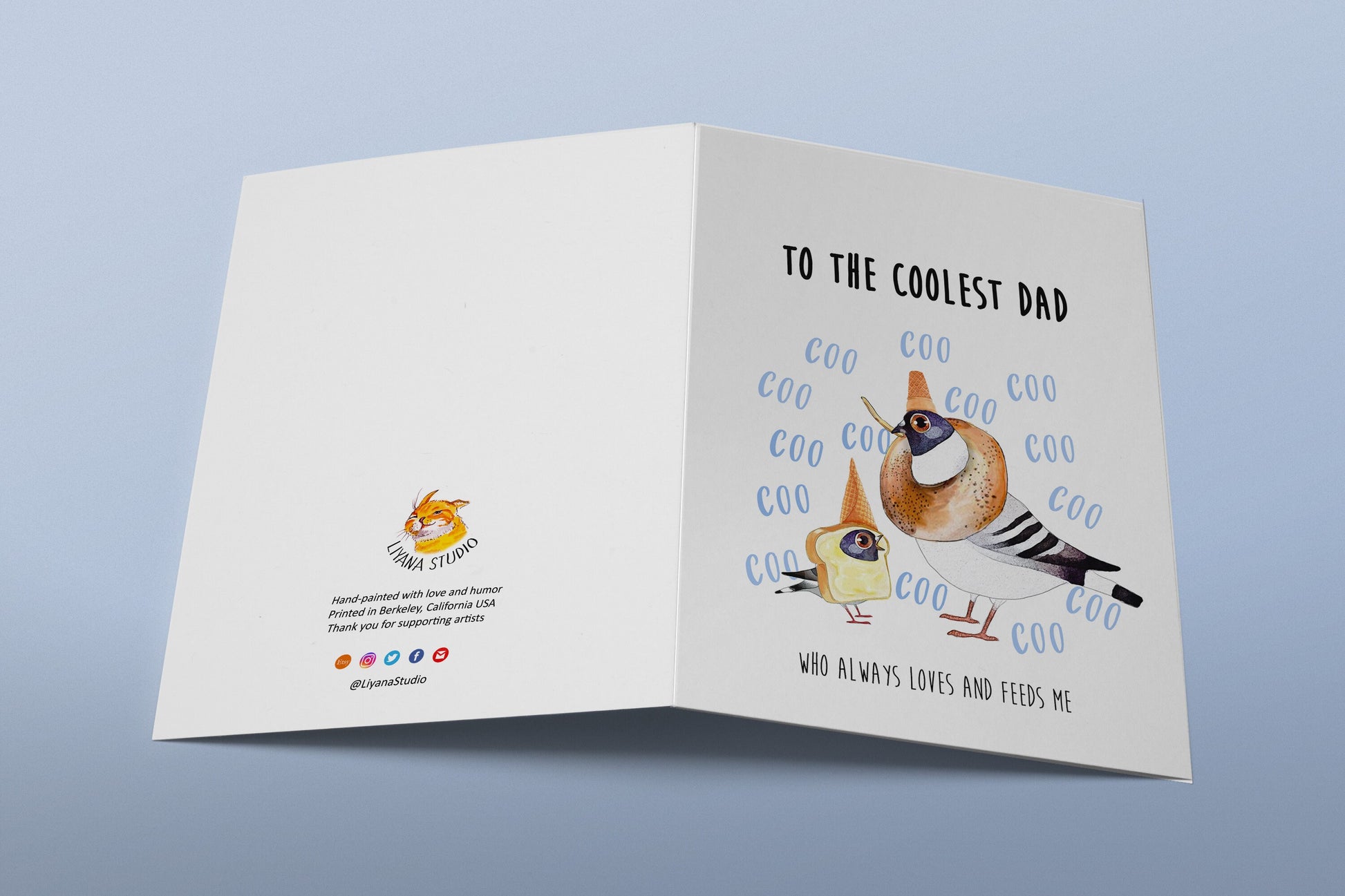 Pegion Bird Fathers Day Card Funny - Cool Dad Birthday Card From Daughter