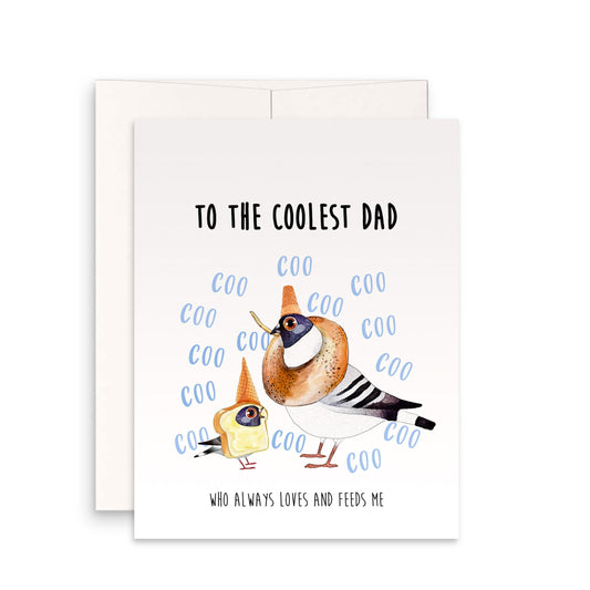 Pegion Bird Fathers Day Card Funny - Cool Dad Birthday Card From Daughter