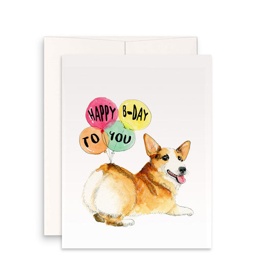 Corgi Butt Birthday Card Funny - Happy Birthday From The Dog