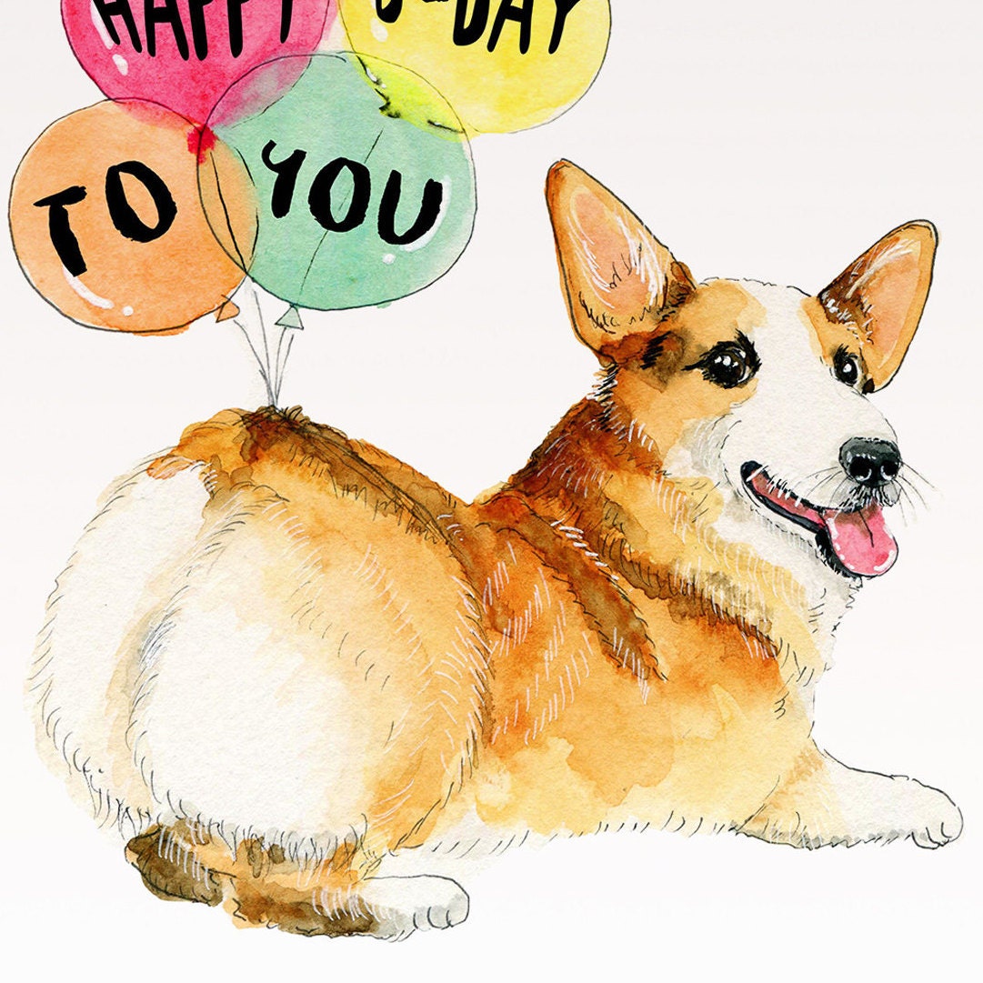 Corgi Butt Birthday Card Funny - Happy Birthday From The Dog