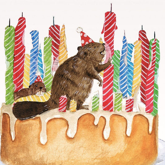 Damn So Many Candles So Little Cake Funny Beaver Birthday Card For Dad, Getting Old Birthday Cards For Best Friend, 40th 50th Birthday Cake