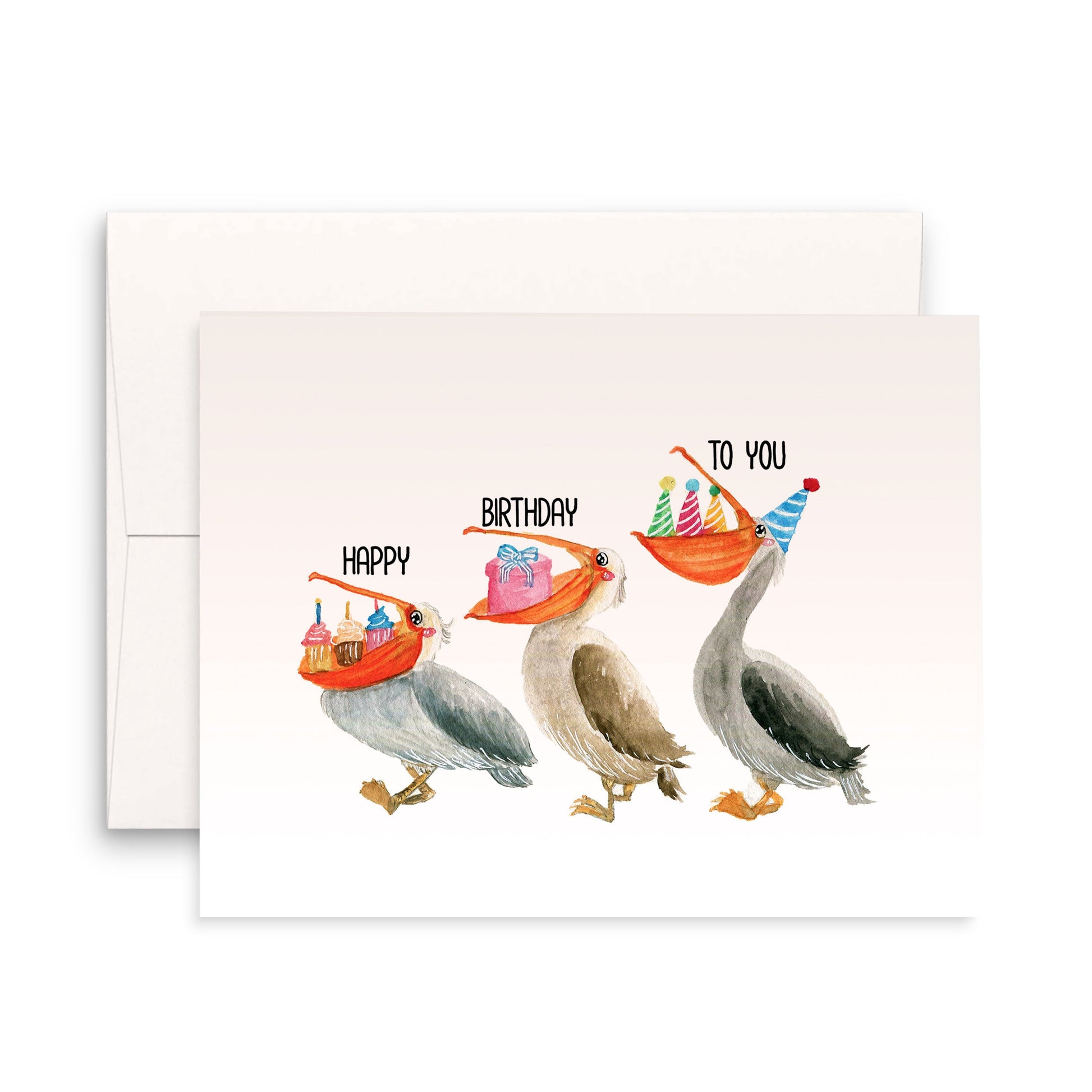 Pelican Birds Birthday Card