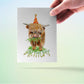 Highland Cow Vegan Birthday Card Funny - Favorite Herbivore Vegetarian Birthday Cards For Best Friend
