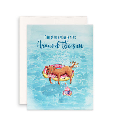 Summer Time Dog Swimming Pool Party Cards For Friends, Cute Summer Birthday Cards For Him, Summer Vibes Gifts For Her