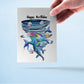 Sharks Tornado Birthday Card For Best Friend - Shark Lover Birthday Gifts