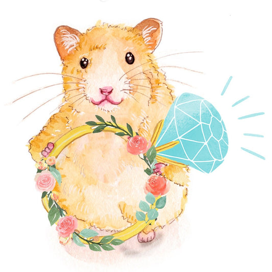 Hamster Funny Engagement Card - You Are Engaged Diamond Ring