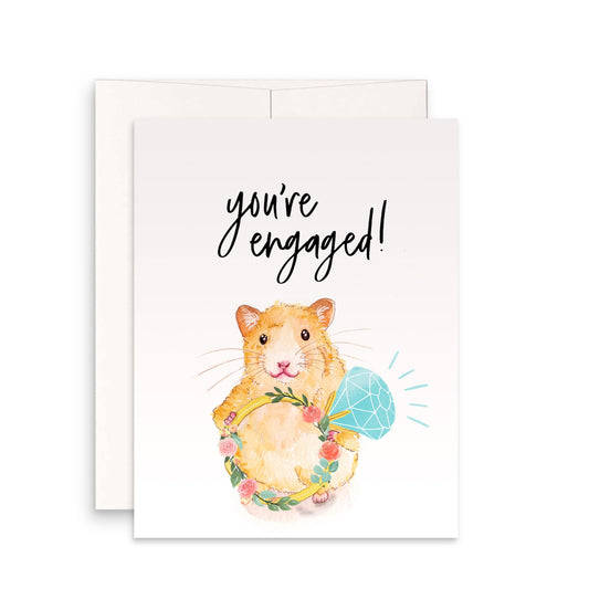 Hamster Funny Engagement Card - You Are Engaged Diamond Ring