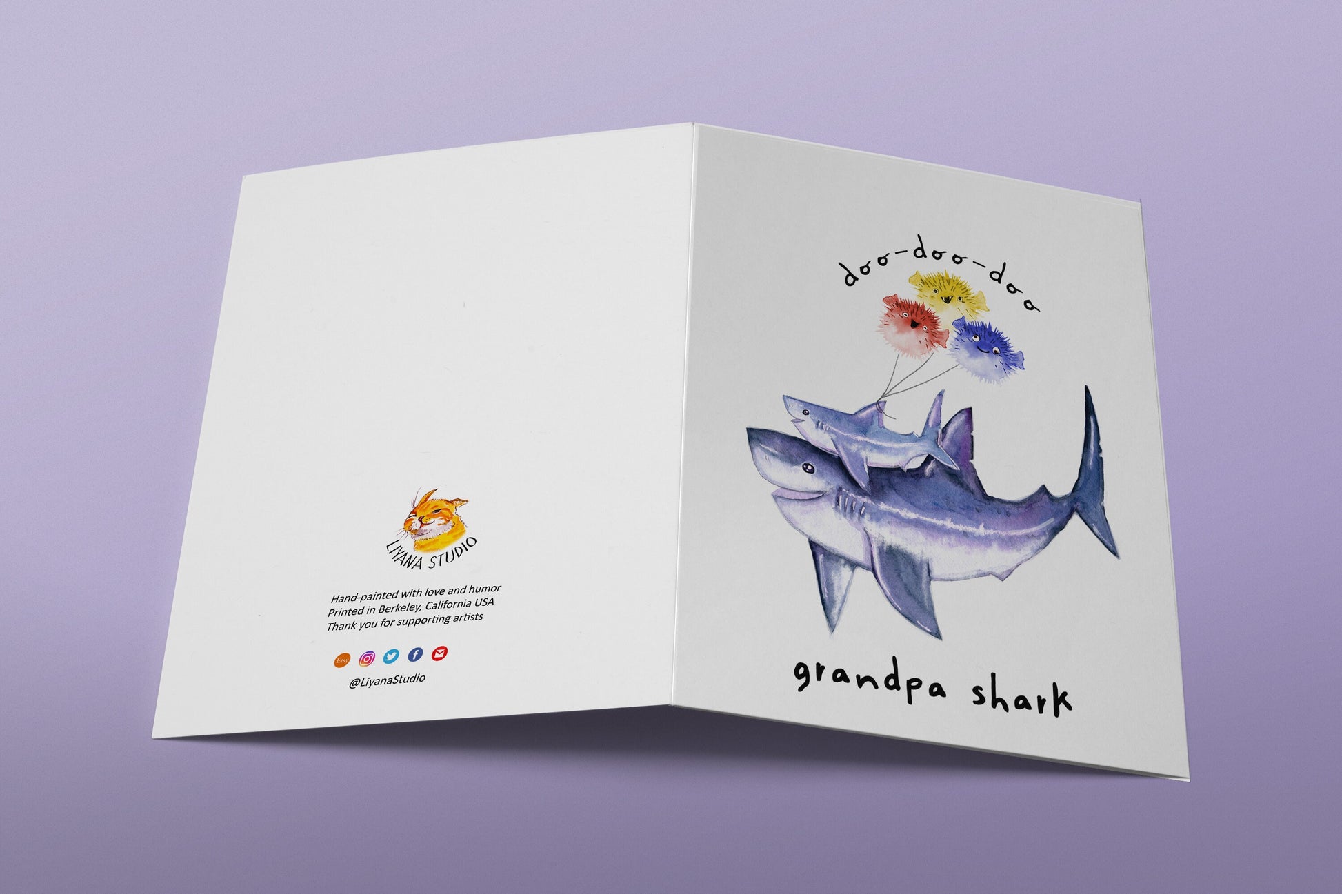 Shark Funny Birthday Cards For Grandpa - Grandpa Fathers Day Cards From Grandkids