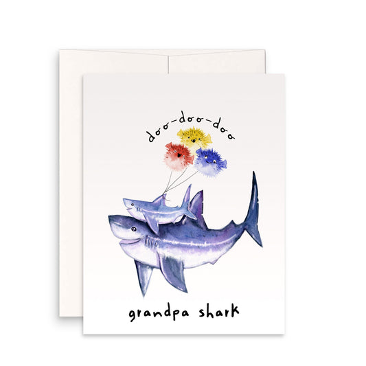 Shark Funny Birthday Cards For Grandpa - Grandpa Fathers Day Cards From Grandkids