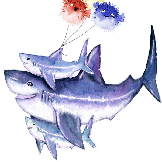 Shark Funny Birthday Cards For Grandpa - Grandpa Fathers Day Cards From Grandkids