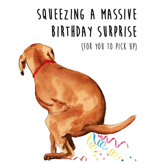 Naughty Lab Dog Birthday Card Funny - Squeeze Massive Surprise For Dog Lovers - Birthday Gifts From The Dog