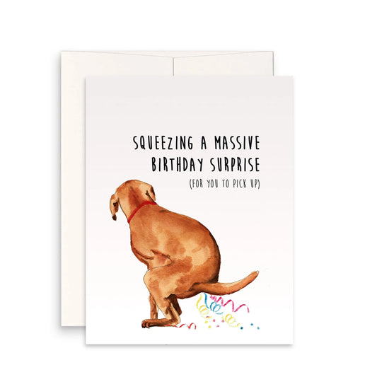 Naughty Lab Dog Birthday Card Funny - Squeeze Massive Surprise For Dog Lovers - Birthday Gifts From The Dog