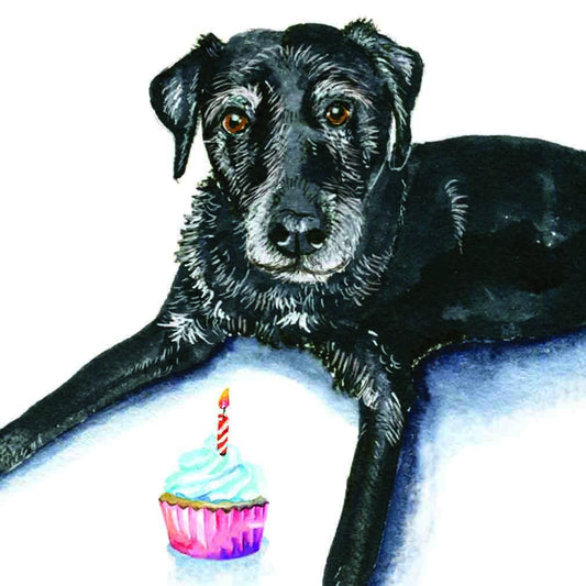 Old Lives Matter Black Labrador Dog Birthday Card Funny