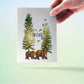 Bear Couple Fir-Ever Wood Anniversary Card For Husband - Love Forever Adventure - 5th Anniversary Gift For Him