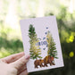 Bear Couple Fir-Ever Wood Anniversary Card For Husband - Love Forever Adventure - 5th Anniversary Gift For Him
