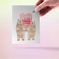 Polar Bear Couple Cotton Anniversary Card For Husband - Cotton Candy 2 Years Sweetness - 2nd Anniversary Gift For Boyfriend