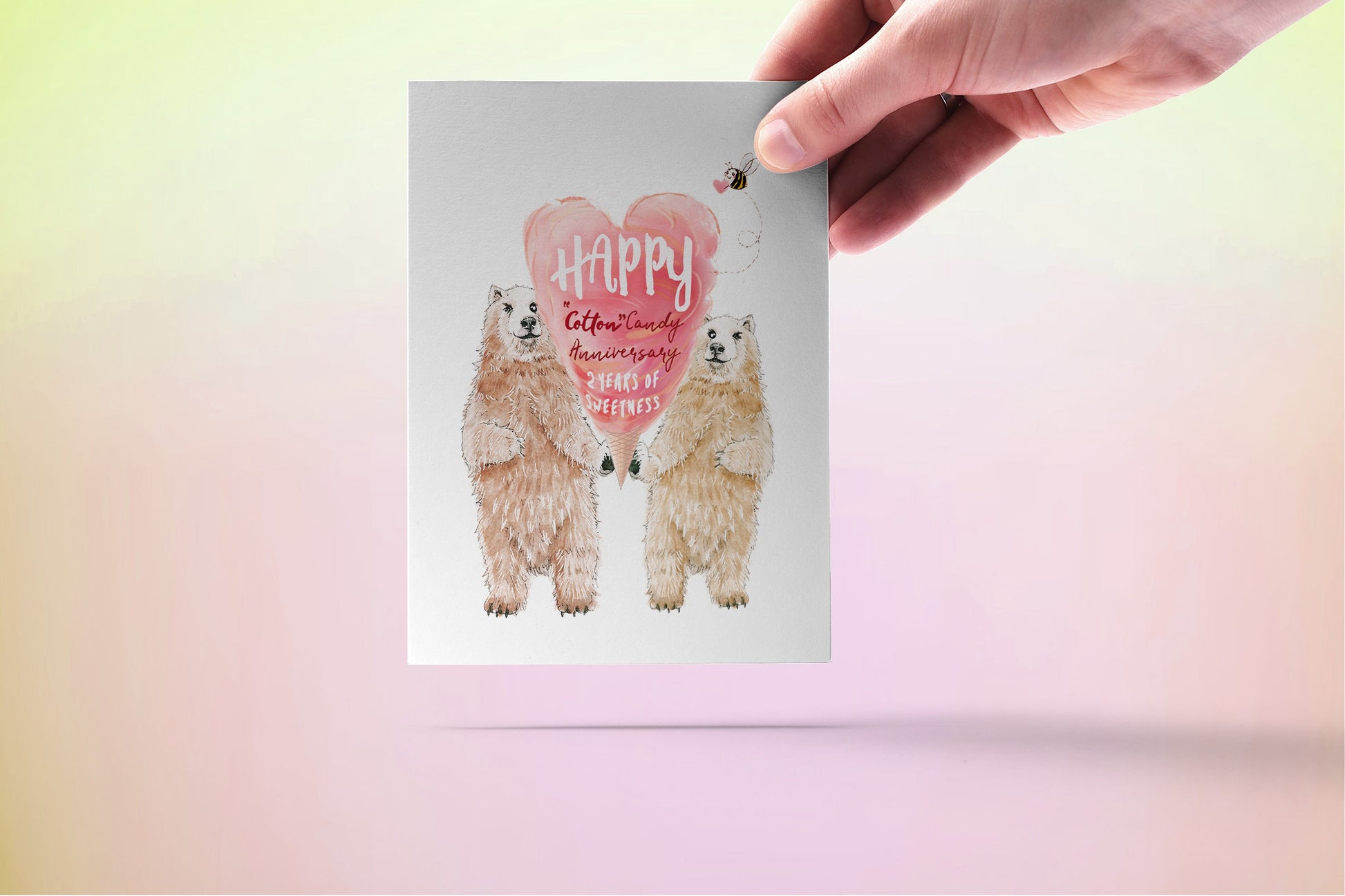 Polar Bear Couple Cotton Anniversary Card For Husband - Cotton Candy 2  Years Sweetness - 2nd Anniversary Gift For Boyfriend – Liyana Studio
