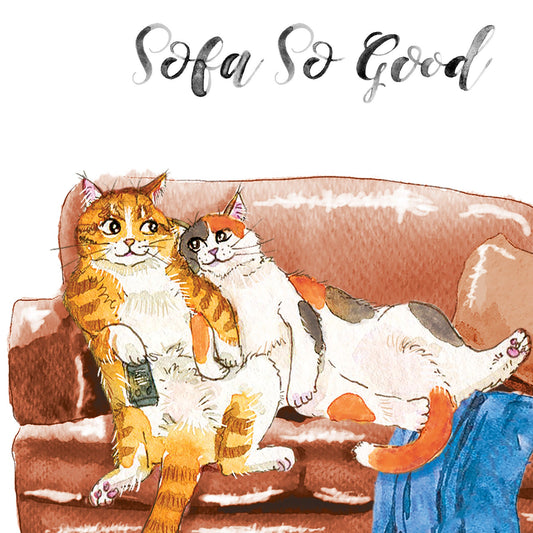 Cats 3 Years Leather Anniversary Card For Husband - Sofa So Good Couple- Funny 3rd Anniversary Cards For Him