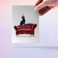 Naughty Black Cat Birthday Cards Funny - Couch Scratch Cats Gift