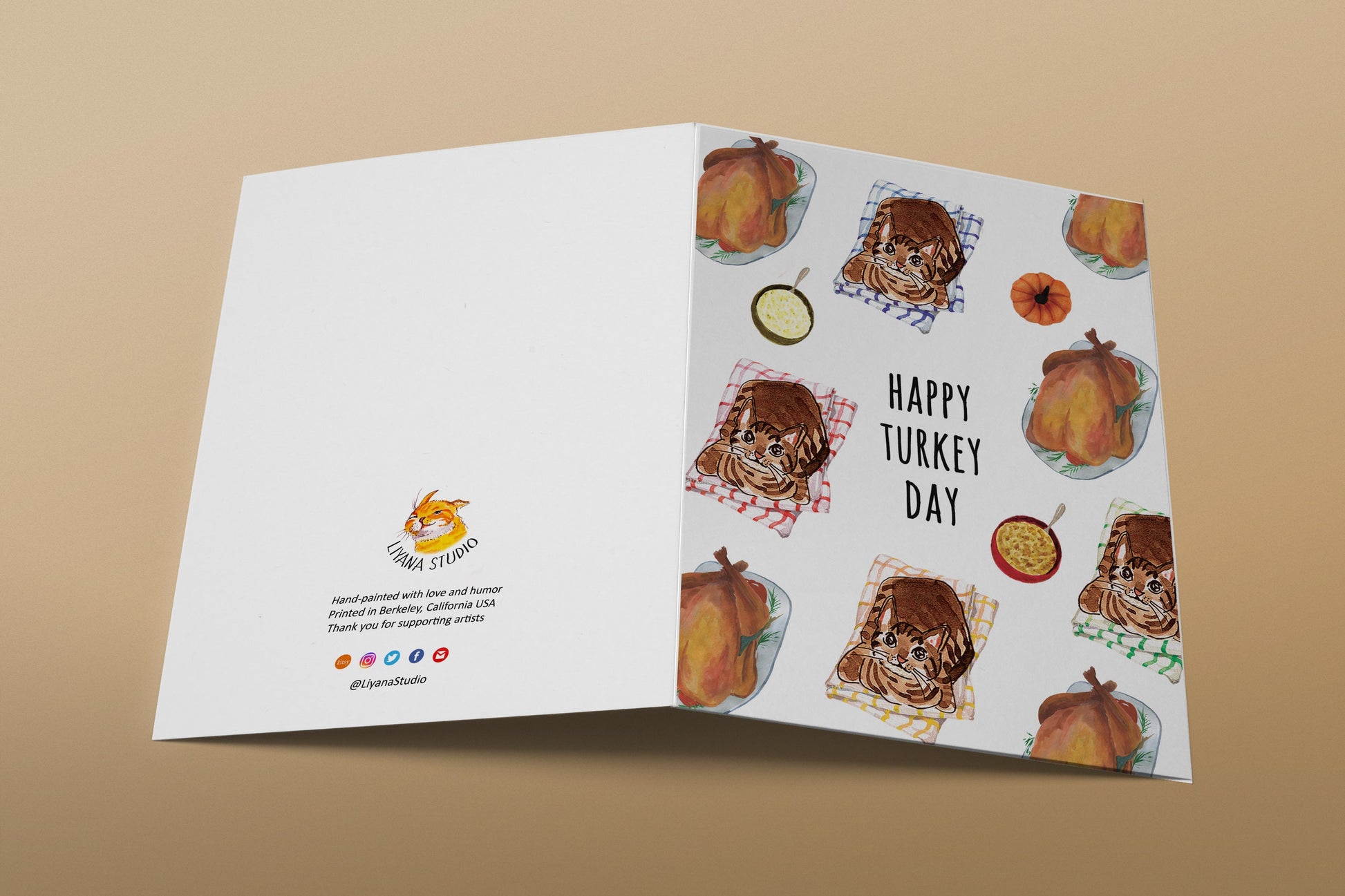 Funny Thanksgiving Cards Pack - Fall Holiday Greeting Cards Set For Friends