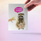 Raccoon Congrats Engagement Card Funny - Best Friend Bridal Shower Card - Shiny Ring Proposal Gifts