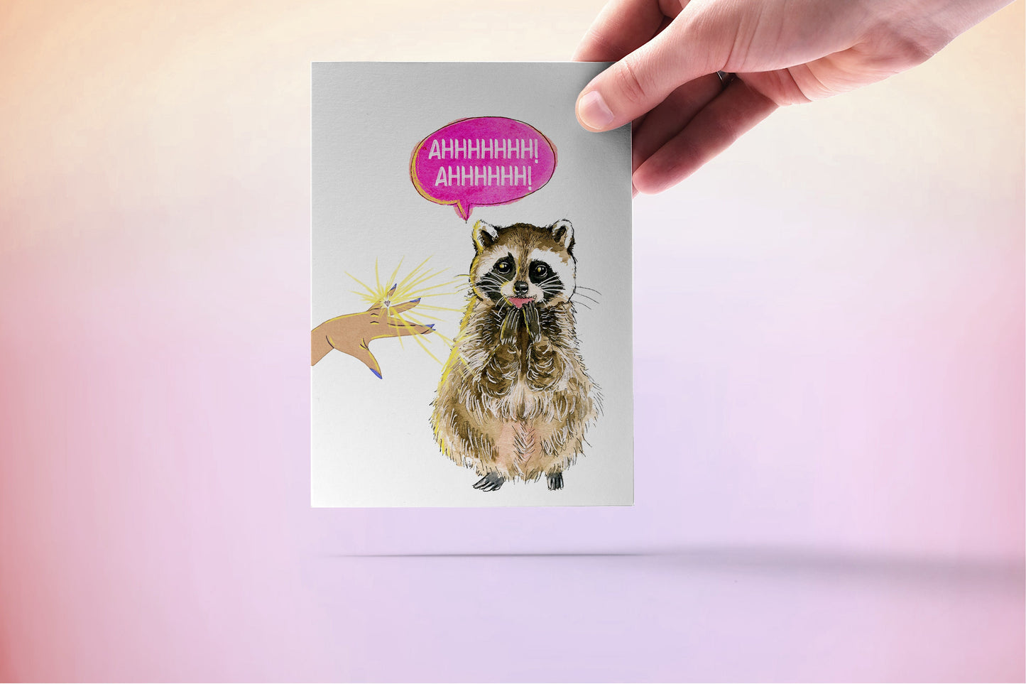 Raccoon Congrats Engagement Card Funny - Best Friend Bridal Shower Card - Shiny Ring Proposal Gifts