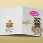 Raccoon Congrats Engagement Card Funny - Best Friend Bridal Shower Card - Shiny Ring Proposal Gifts