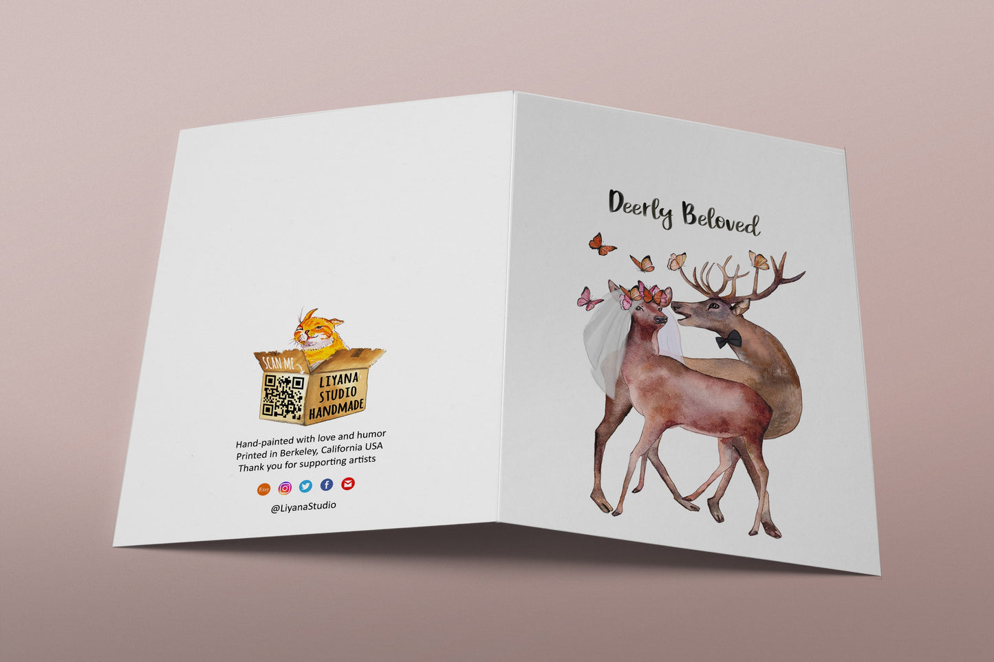 Deers Couple Wedding Cards Funny Puns - Deerly Beloved - Wedding Anniversary Cards For Husband