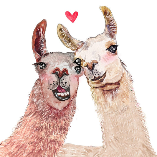 Llamas Funny Wedding Card For Friends - Two Weirdos Alpacas - Engagement Congratulations Cards For Bride And Groom - Funny Anniversary Card