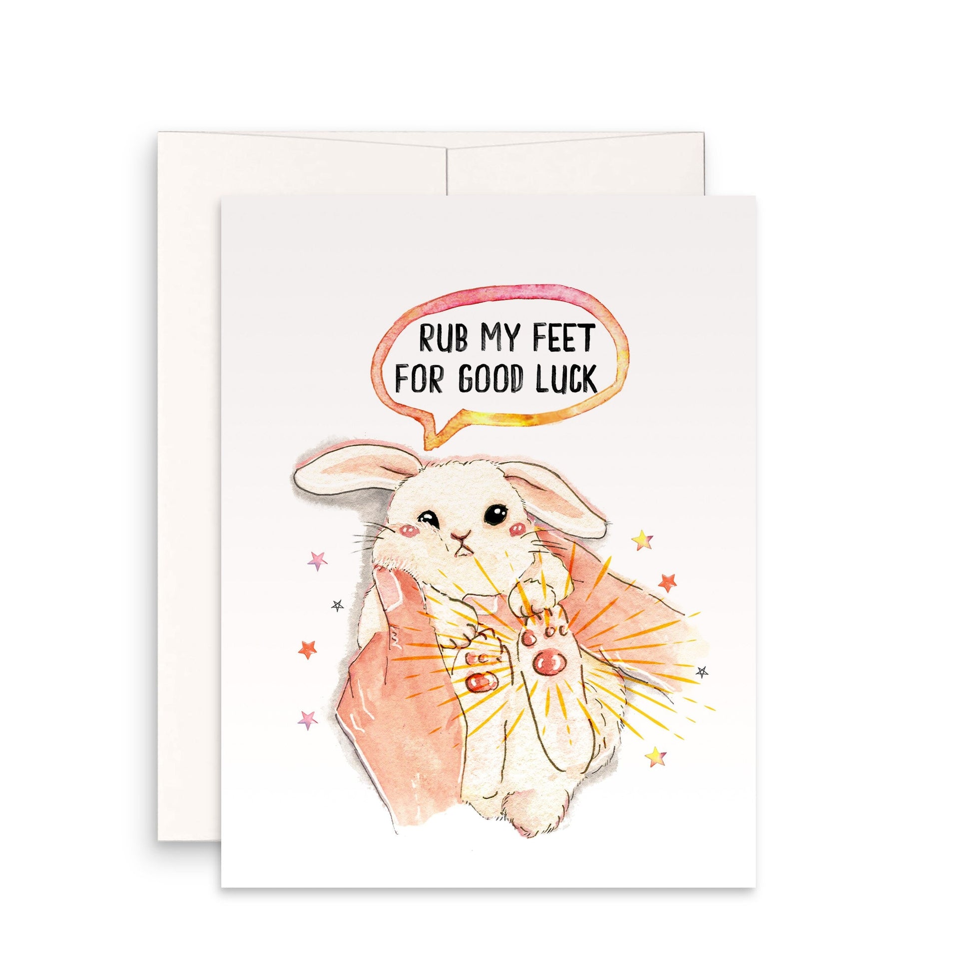 Lucky Bunny Feet Good Luck Cards For Best Friends -Rabbits Foot Lucky Gift - Funny Encouragement Cards
