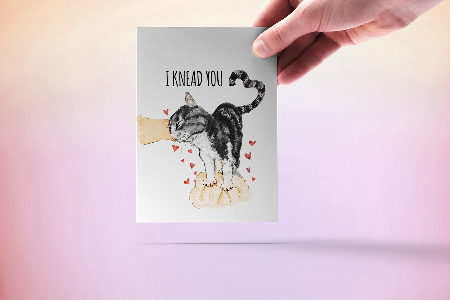 Cat Anniversary Card For Boyfriend - I Knead You I Love Card For Husband