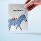 Zebra Menorah Hanukkah Cards Set - Unique Chanukah Art