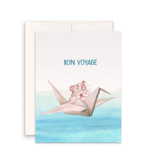Mouse Bon Voyage Happy Retirement Card For Friend - Goodbye Card For Coworker