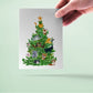 Cat Christmas Tree Card Funny - Cat Lover Gift For Friends - Orange Tabby Siamese Black Cat Cards