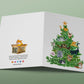 Cat Christmas Tree Card Funny - Cat Lover Gift For Friends - Orange Tabby Siamese Black Cat Cards
