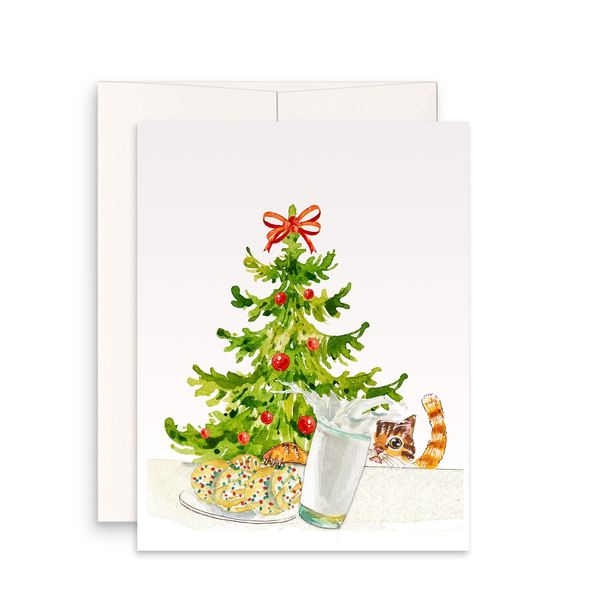 Funny Christmas Card Set Cats - Holiday Cards Set For Cat Lovers - Tabby Orange Black Cat Gifts