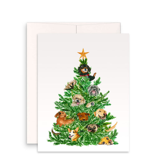 Dog Christmas Card Funny - Dogs Christmas Tree Ornaments - Dachshund Corgi Labrador Retriever Pug Pitbull Dog Lovers