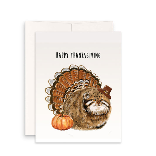 Maul Pallas Cat Thanksgiving Cards Funny - Turkey Fall Seasons Greeting Card Set