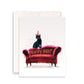 Naughty Black Cat Birthday Cards Funny - Couch Scratch Cats Gift