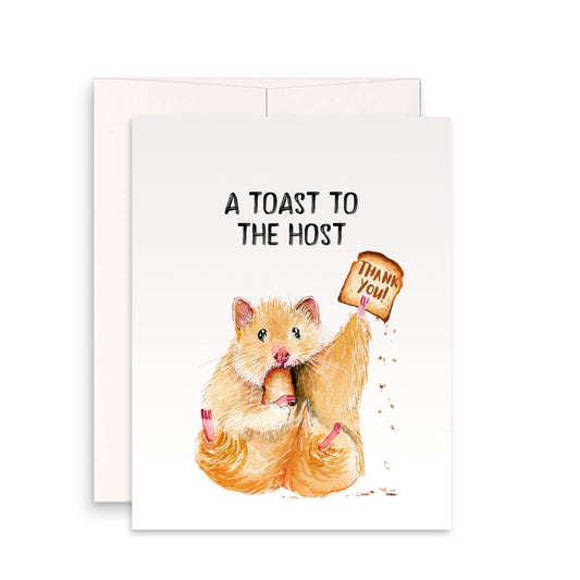 Hamster A Toast To The Host - Shower Hostess Thank You Card Funny